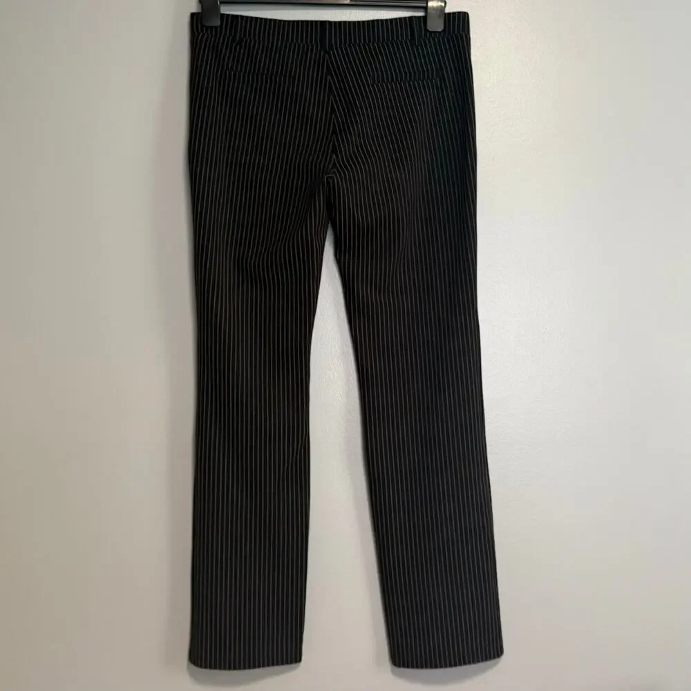 BetaBrand Black White Striped Straight Leg Classic Yoga Dress Pants XL